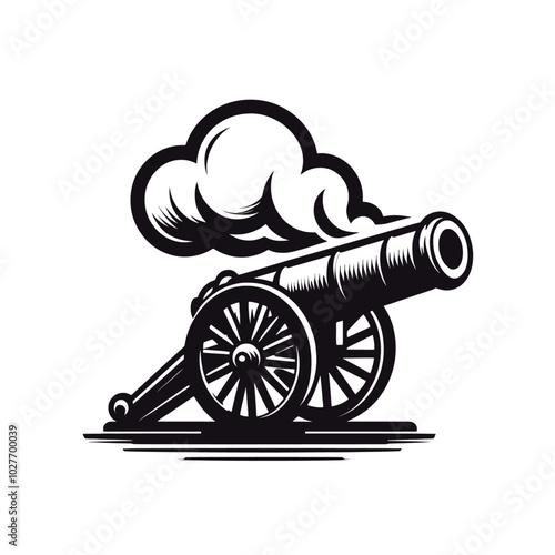 Wallpaper Mural Vintage cannon  isolated vector illustration	 Torontodigital.ca