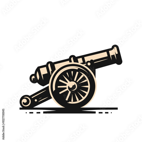 Vintage cannon  isolated vector illustration	