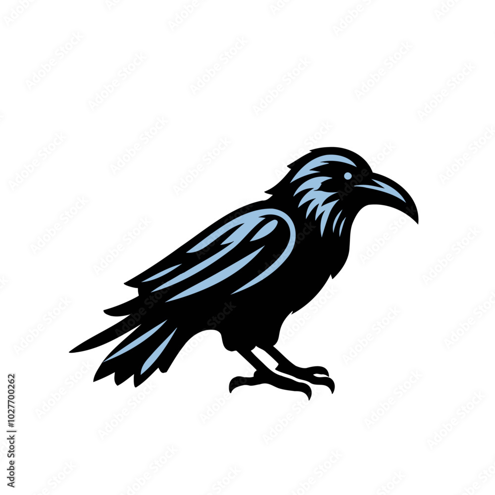 Crow or raven isolated modern vector illustration Crow or raven isolated modern vector illustration