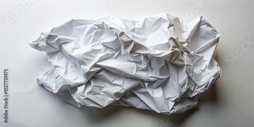 Isolated crumpled piece of paper