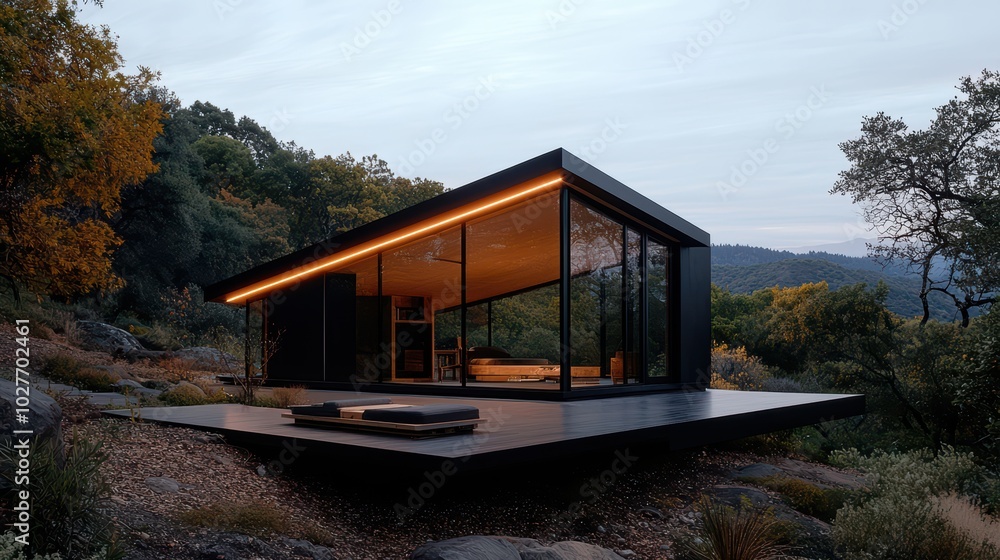 Obraz premium Modern Cabin with Mountain Views