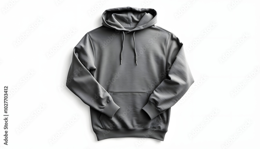 Grey folded hoodie mockup, png, front view isolated with white highlights, png Grey folded hoodie mockup, png, front view isolated with white highlights, png