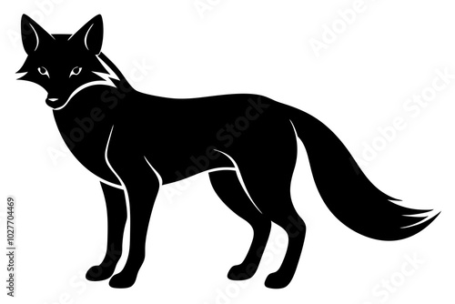 Fox silhouette vector | vector silhouette illustration on white background