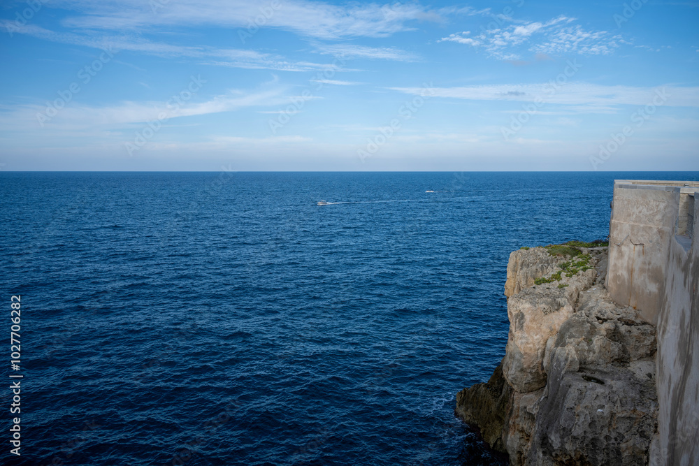 Rock on the coast of the Adriatic Sea in Italy Rock on the coast of the Adriatic Sea in Italy
