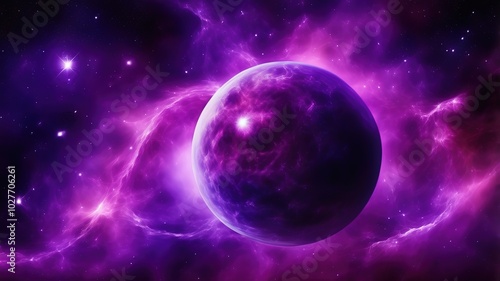 Purple background with nebula space and star 