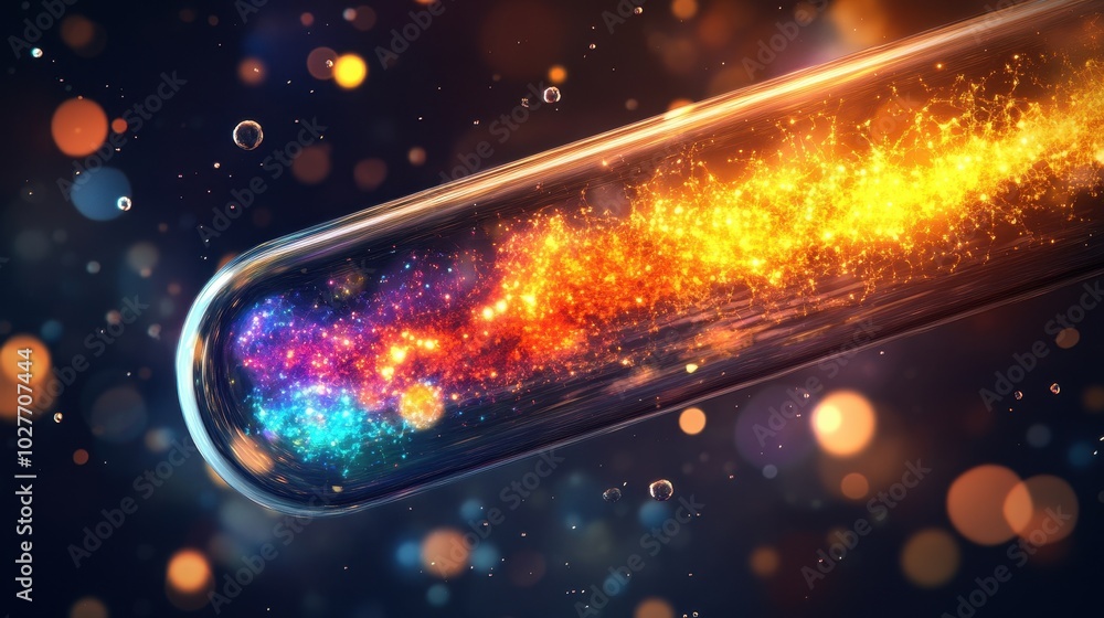 Obraz premium Glowing Chemical Solution in Test Tube