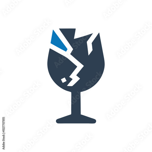 Broken Glass Icon on white background