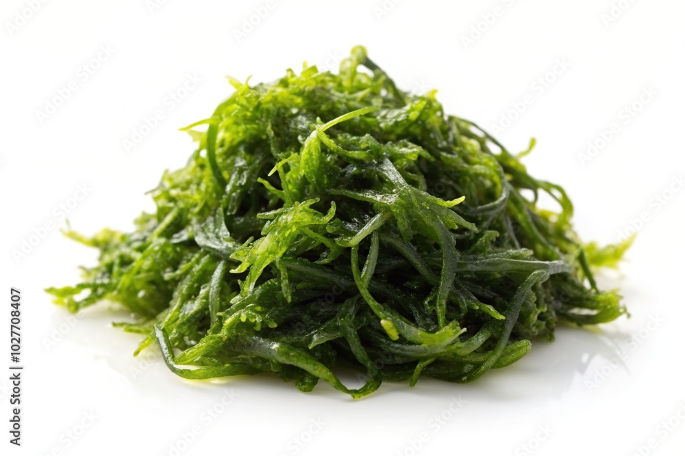 Fresh hijiki or tot seaweed isolated on white background, edible, culinary ingredient, white background, underwater, macro, ocean, vegan, hijiki, algae, marine, fresh, close-up, tot Fresh hijiki or tot seaweed isolated on white background, edible, culinary ingredient, white background, underwater, macro, ocean, vegan, hijiki, algae, marine, fresh, close-up, tot