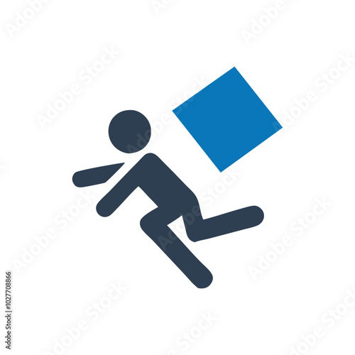 Slip And Fall Vector Icon on white background
