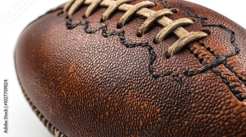 Close-up of a Brown Leather Football