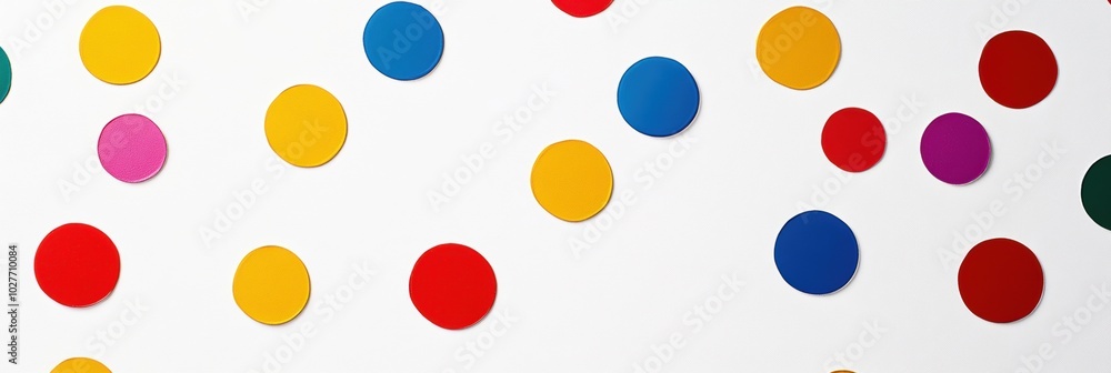 Vibrant Polka Dot Delight, lively pattern of bright primary colors on a crisp white backdrop, perfect for cheerful decor and design projects Vibrant Polka Dot Delight, lively pattern of bright primary colors on a crisp white backdrop, perfect for cheerful decor and design projects