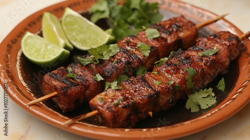 Grilled Skewers with Fresh Lime and Cilantro