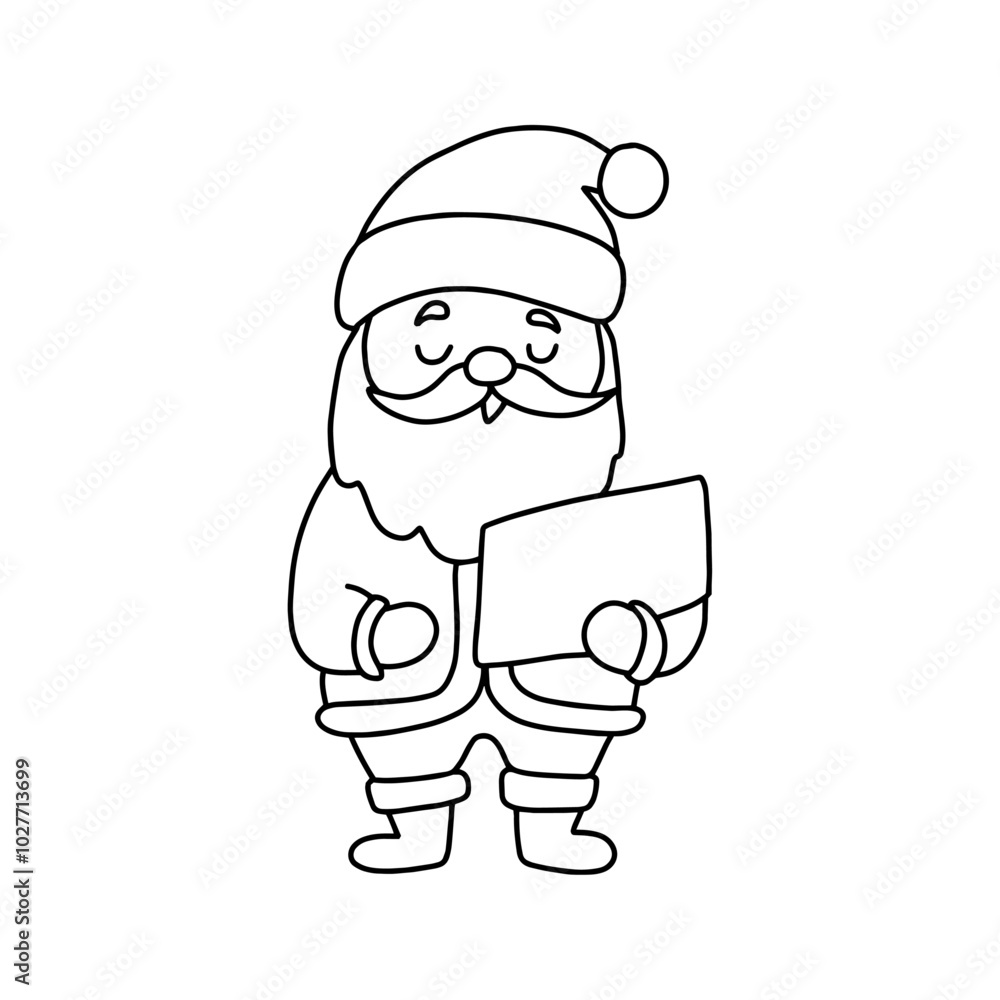 Cute Santa Claus in doodle style. Cute Santa Claus in doodle style.