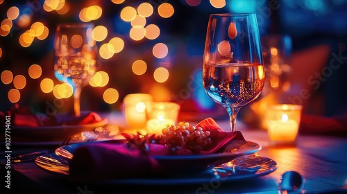 Warm Candlelit Dinner Setup for Romantic Evening