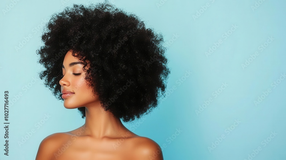 Woman scrunching her curls with a leavein conditioner, haircare inspiration, enhancing natural texture Woman scrunching her curls with a leavein conditioner, haircare inspiration, enhancing natural texture