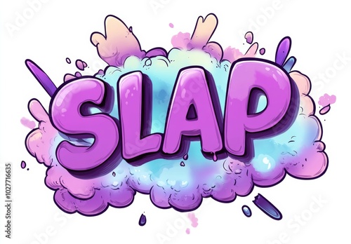 slap clipart sticker style in purple
