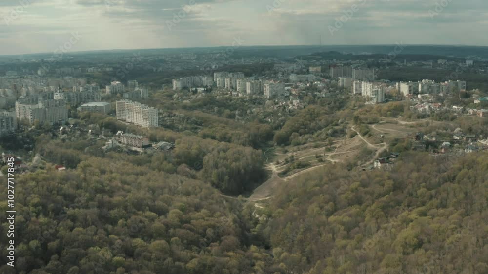 beautiful landscapes from a bird's eye view, a view of residential buildings on the outskirts of Lviv, Ukraine. Real estate, drone photography beautiful landscapes from a bird's eye view, a view of residential buildings on the outskirts of Lviv, Ukraine. Real estate, drone photography