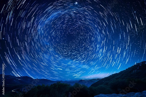 A night sky filled with lots of stars