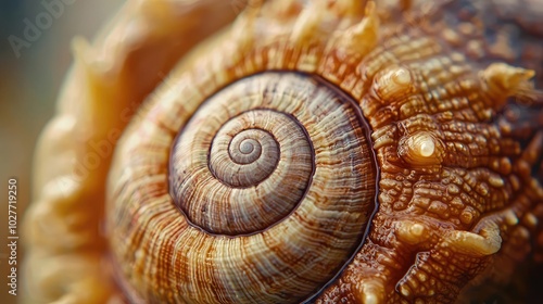 Intricate Shell Patterns of Snails in Close-Up Detail photo