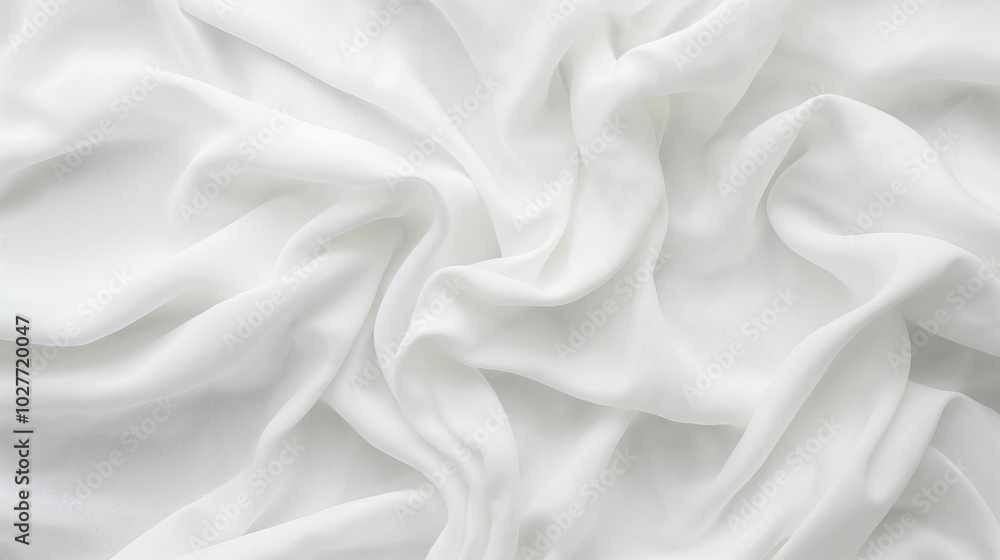 Elegant white fabric background with soft, flowing textures Elegant white fabric background with soft, flowing textures