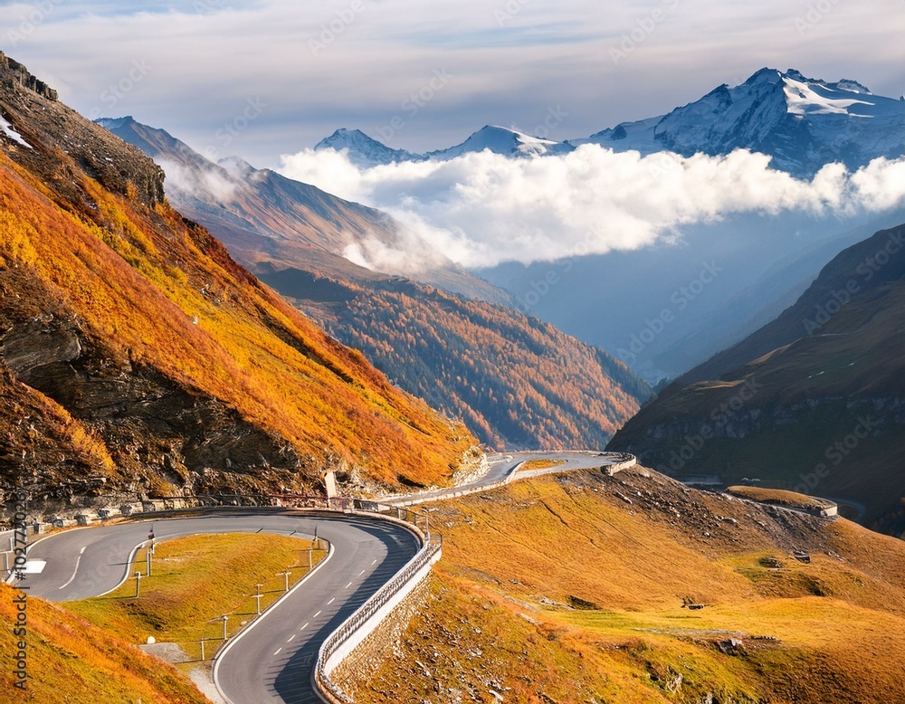 amazing view of grossglockner high alpine road at autumn amazing view of grossglockner high alpine road at autumn