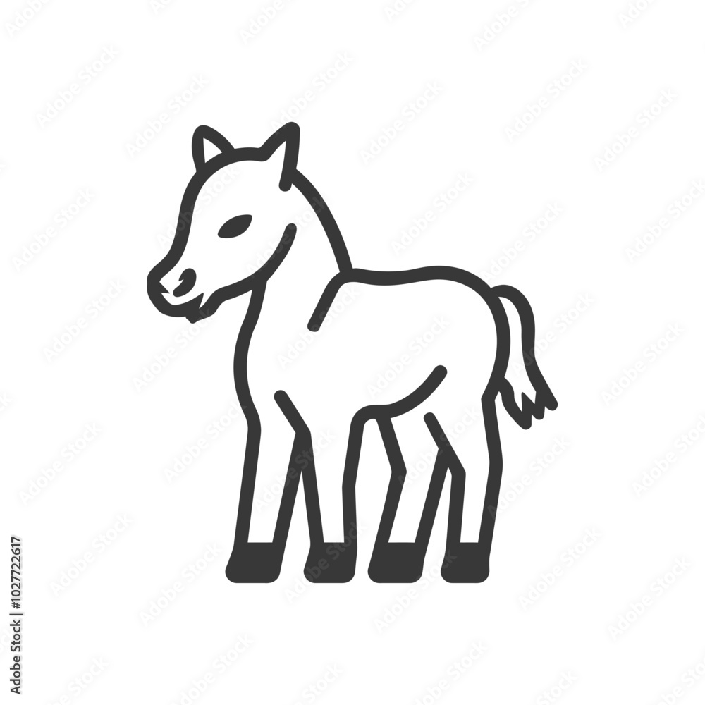 Line Drawing of a Standing Foal Line Drawing of a Standing Foal