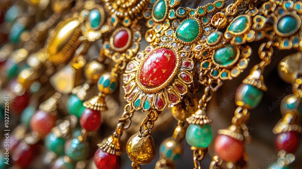 Fototapeta premium Intricate Arab Jewelry Showcase Details