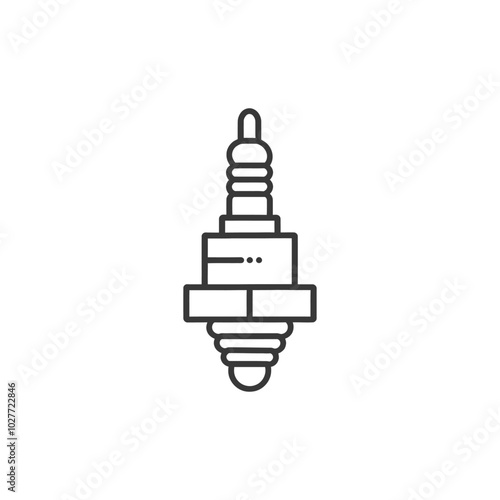 Line drawing of a spark plug an automotive component