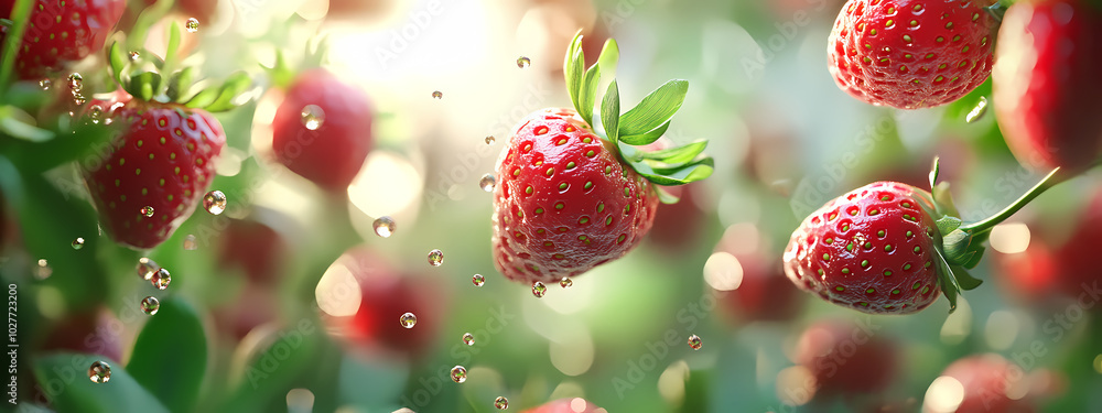Close-Up Strawberries in Motion Close-Up Strawberries in Motion