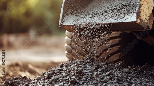 Close-Up of Concrete Being Dumped from a Truck