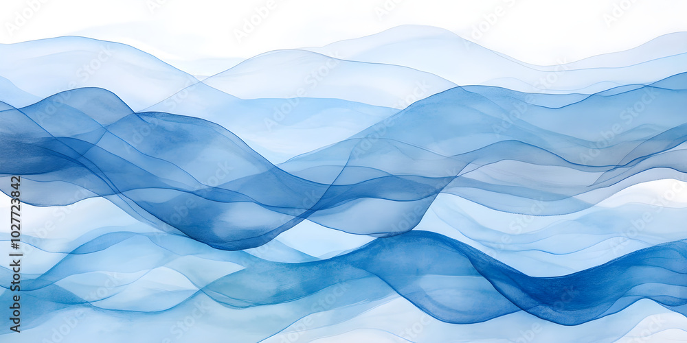 abstract background features flowing watercolor waves in shades of blue creating a serene and calming effect abstract background features flowing watercolor waves in shades of blue creating a serene and calming effect