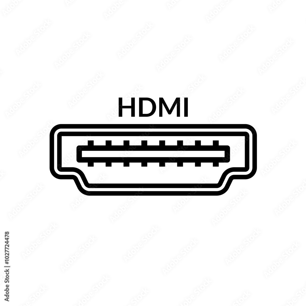 HDMI socket - marking, vector icon HDMI socket - marking, vector icon