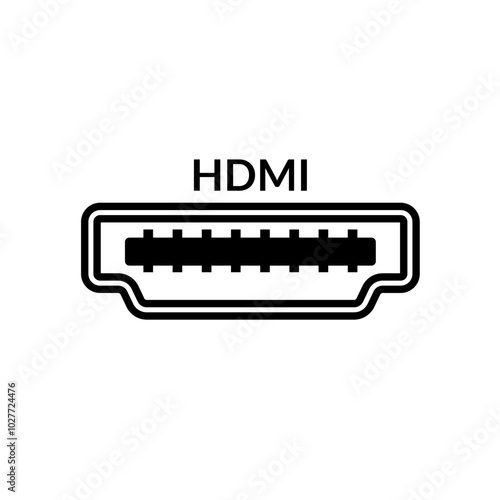 HDMI socket - marking, vector icon