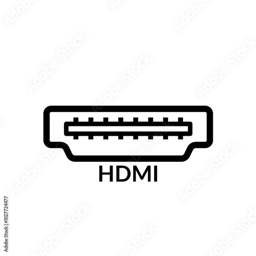 HDMI socket - marking, vector icon