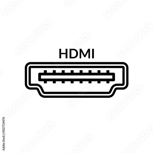 HDMI socket - marking, vector icon