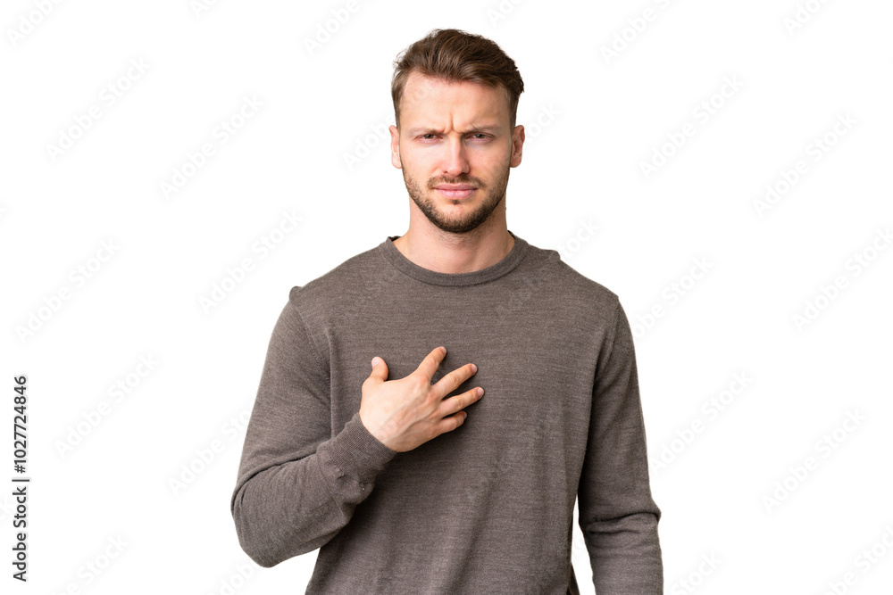 Young handsome caucasian man over isolated chroma key background pointing to oneself Young handsome caucasian man over isolated chroma key background pointing to oneself