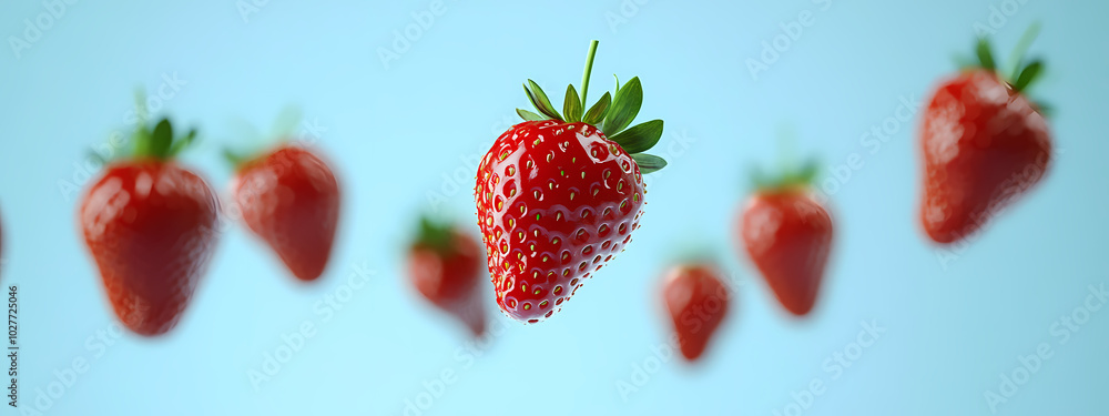 Floating Fresh Strawberries Floating Fresh Strawberries