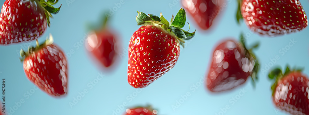 Floating Fresh Strawberries Floating Fresh Strawberries