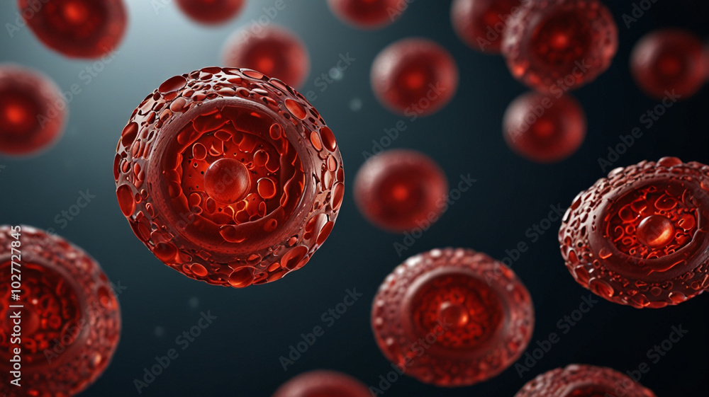 Fototapeta premium Red Blood Cells in Biconcave Disc Shapes