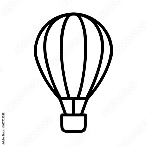 Line drawing of a hot air balloon.