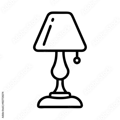 Line drawing of a bedside lamp.