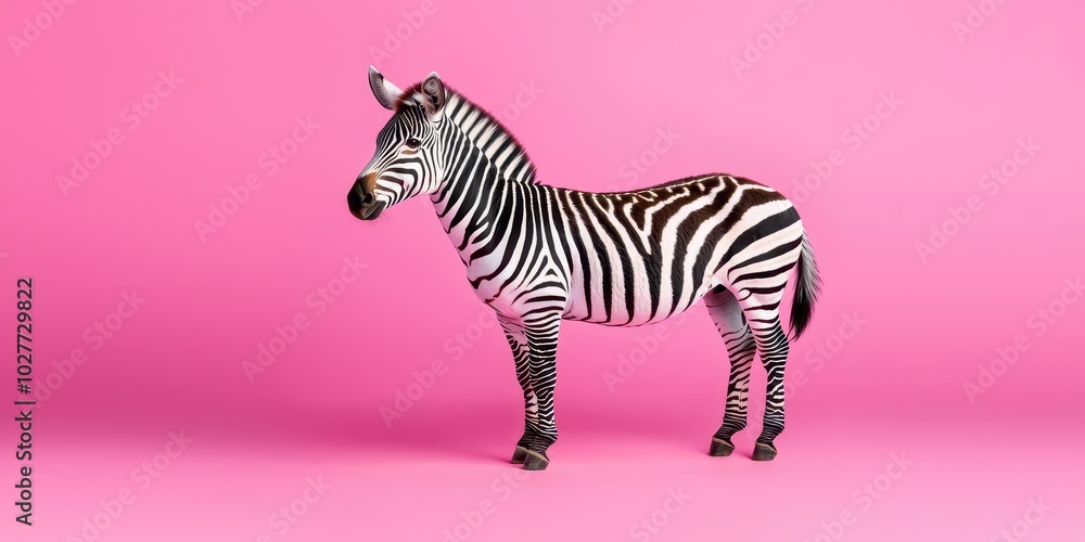 Zebra toy figure on a pink background. Zebra toy figure on a pink background.