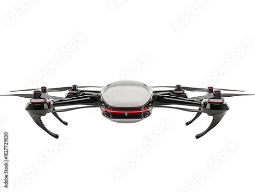futuristic quadcopter on white background