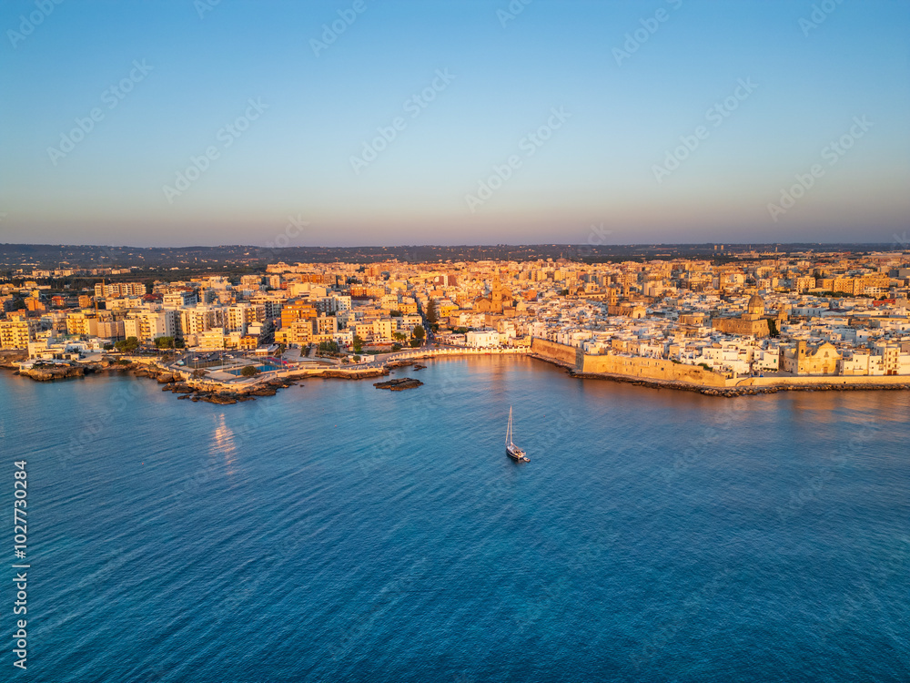 Fototapeta premium Aerial view of Monopoli town in Puglia region, Italy. 