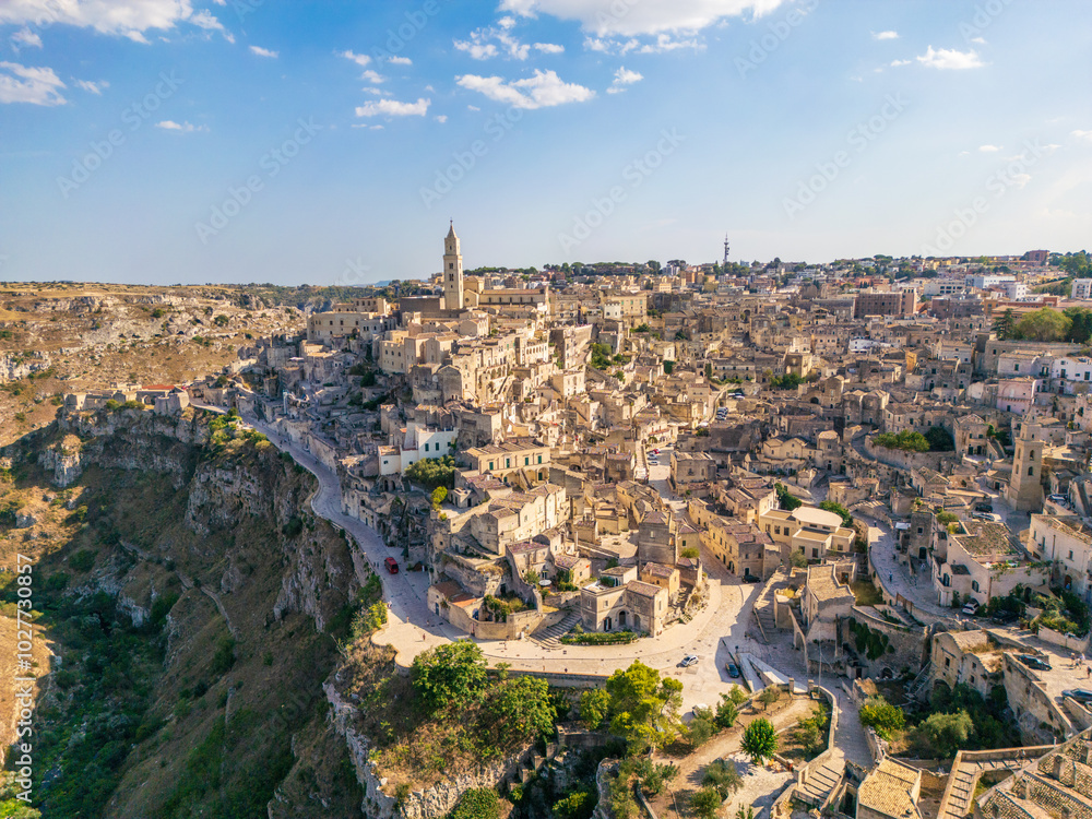 Aerial view of Matera town in Basilicata region, Italy. Aerial view of Matera town in Basilicata region, Italy.