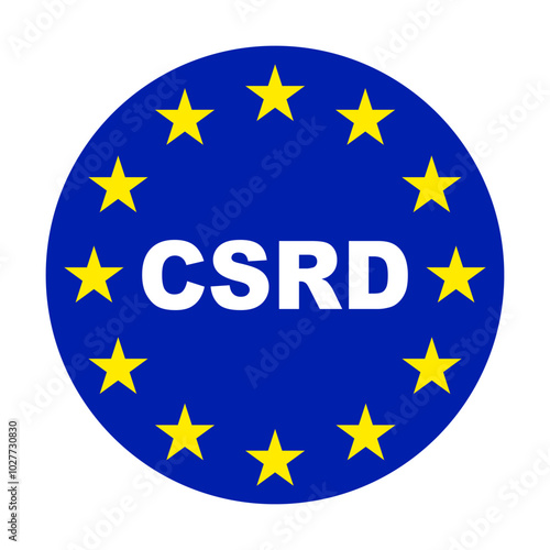 CSRD Corporate Sustainability Reporting Directive concept, CO2 emissions reduction, financial reporting standards regarding sustainability disclosures, auditing