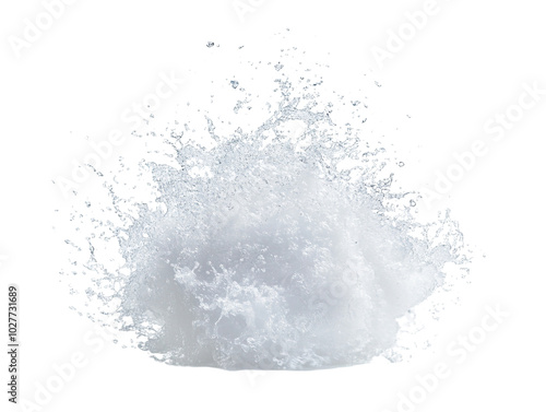 water balloon explosion, white background