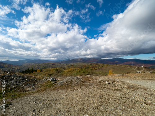 View from the Secaria Peak, Prahova County, Romania photo