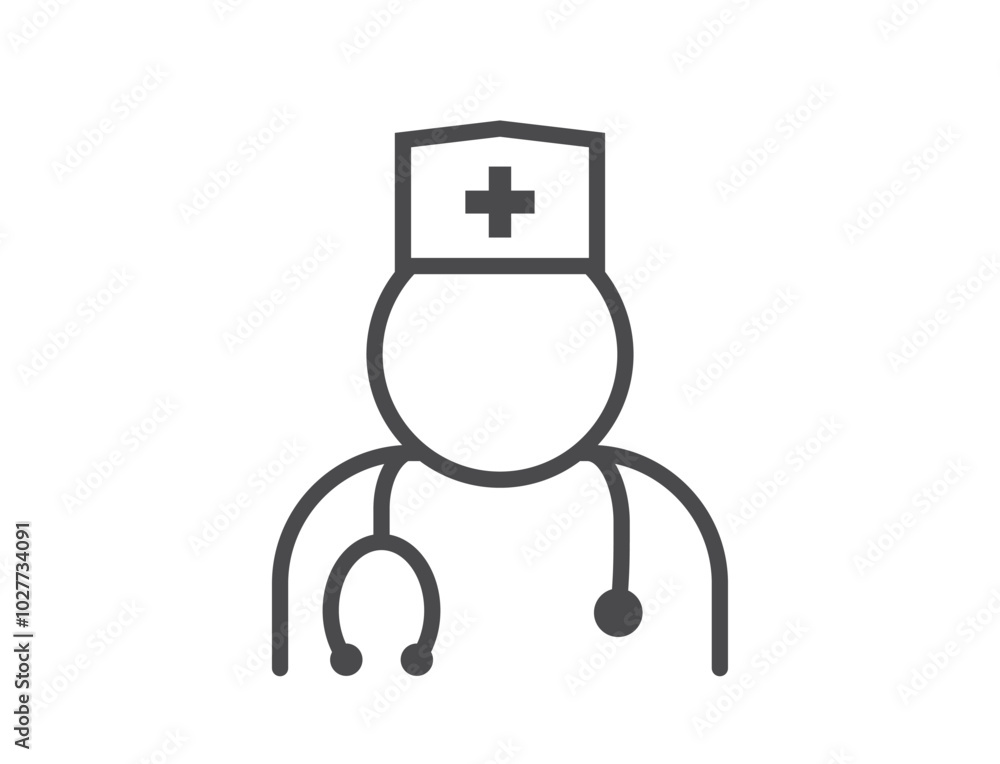 Doctor line icon. Healthcare, therapy and medical symbol. Isolated vector image in simple style Doctor line icon. Healthcare, therapy and medical symbol. Isolated vector image in simple style