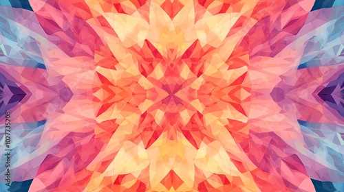 Colorful abstract pattern with vibrant hues and geometric shapes, perfect for backgrounds or artistic projects.